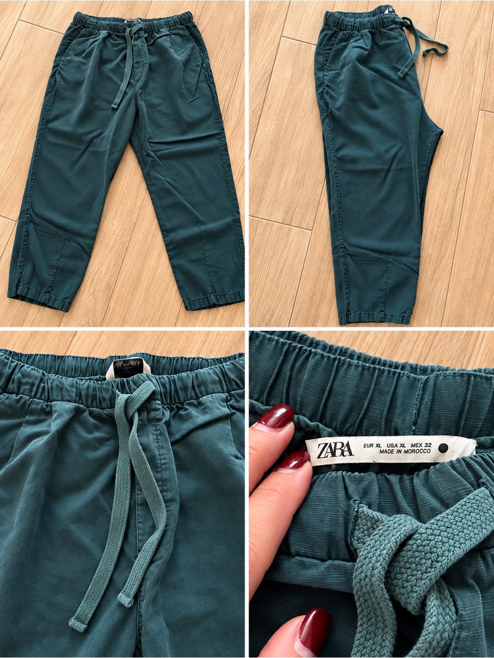 Zara Kids Deep Teal Drawstring Jogger Pants